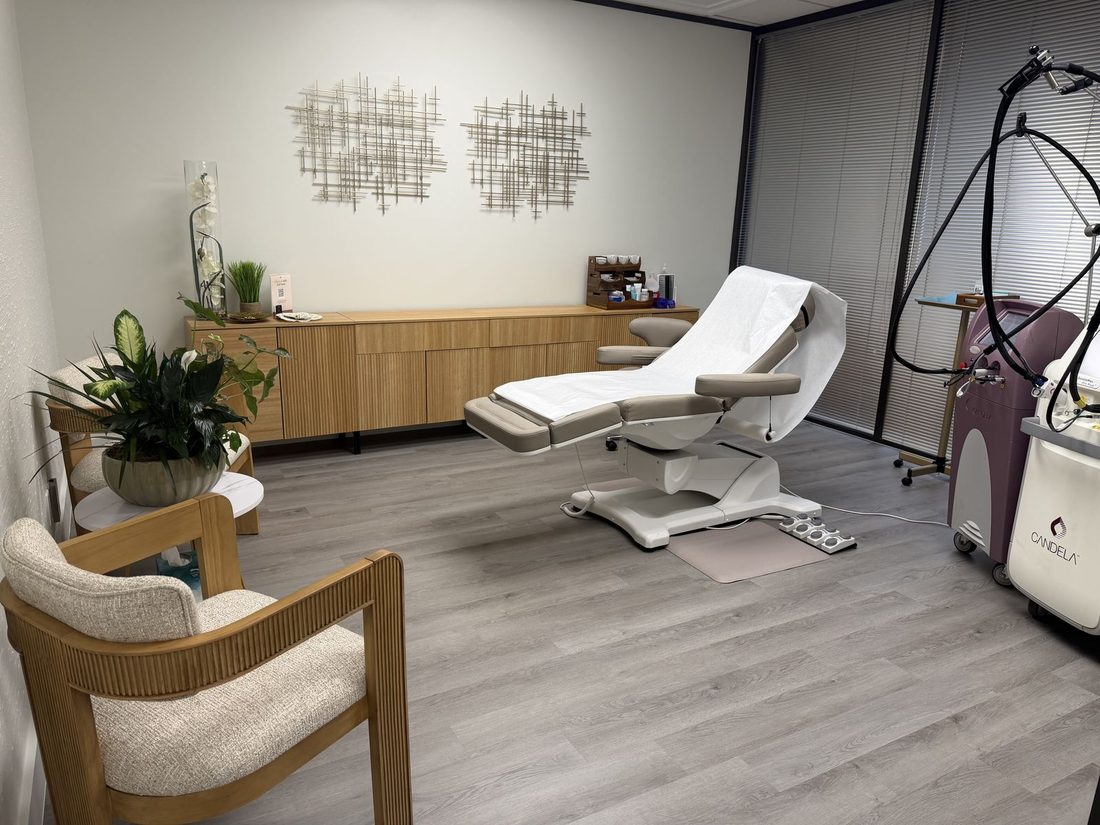 The laser treatment room with the Candela GentleMax Pro